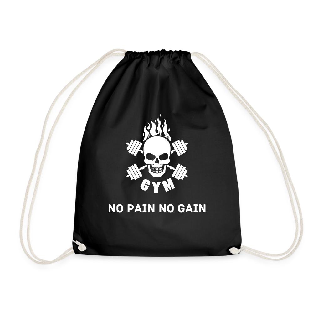 Turnbeutel NO PAIN NO GAIN - Schwarz