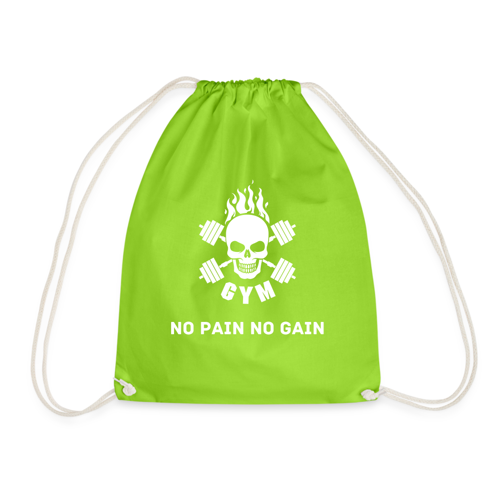 Turnbeutel NO PAIN NO GAIN - Neongrün