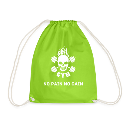 Turnbeutel NO PAIN NO GAIN - Neongrün