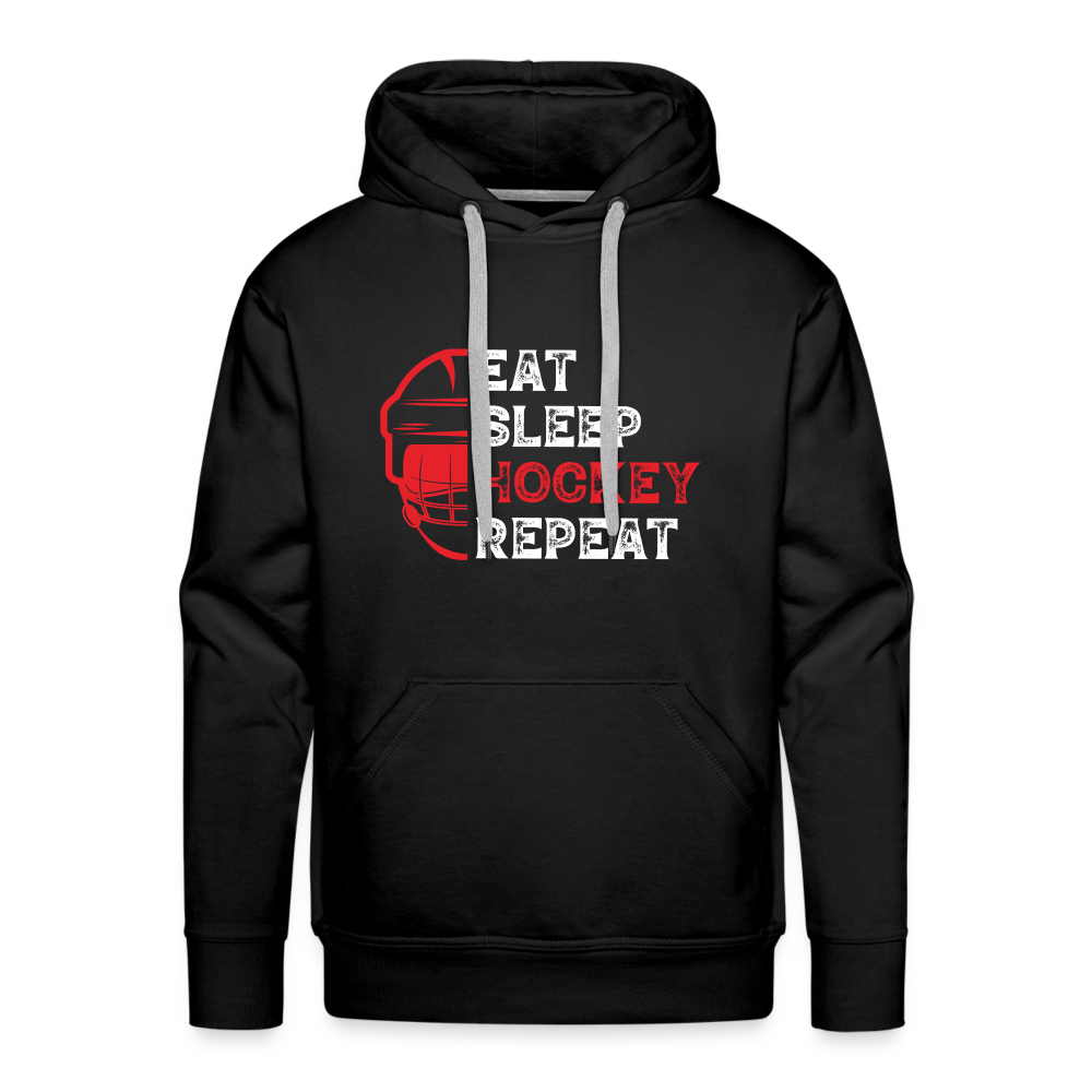 Männer Hoodie EAT, SLEEP, HOCKEY, REPEAT - Schwarz