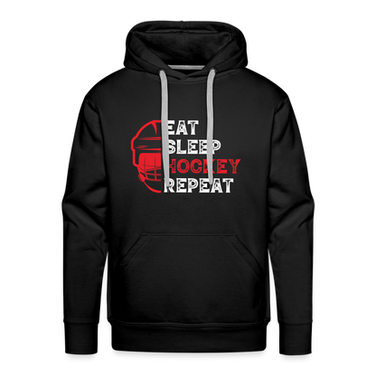 Männer Hoodie EAT, SLEEP, HOCKEY, REPEAT - Schwarz