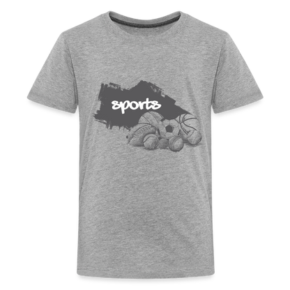 Sportarten Teenager Premium T-Shirt - Grau meliert