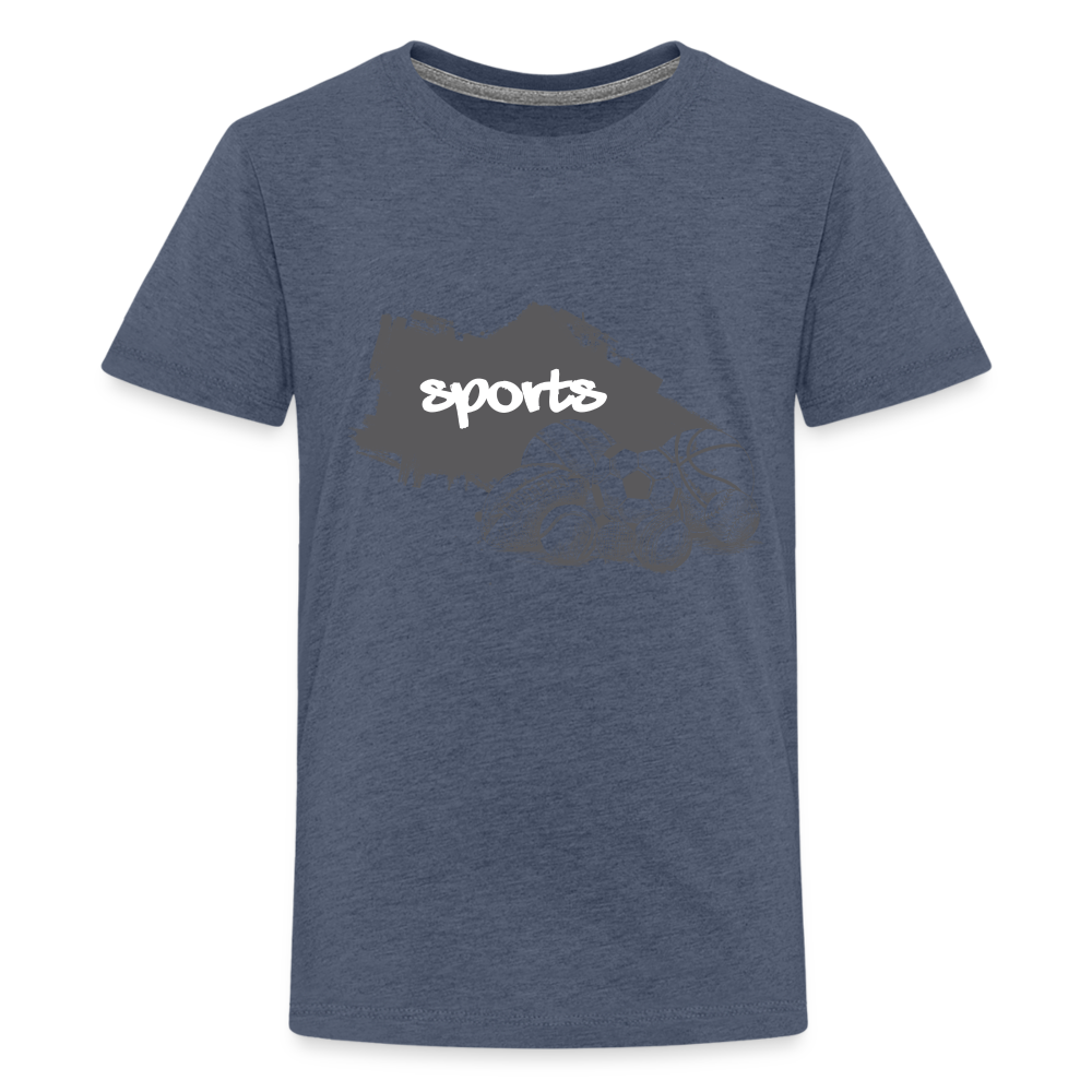 Sportarten Teenager Premium T-Shirt - Blau meliert