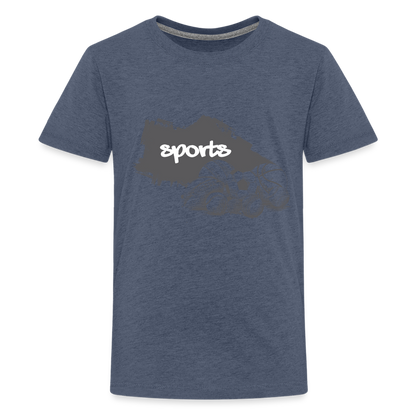 Sportarten Teenager Premium T-Shirt - Blau meliert