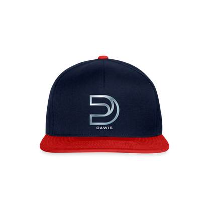 DAWIS Snapback Cap - Navy/Rot