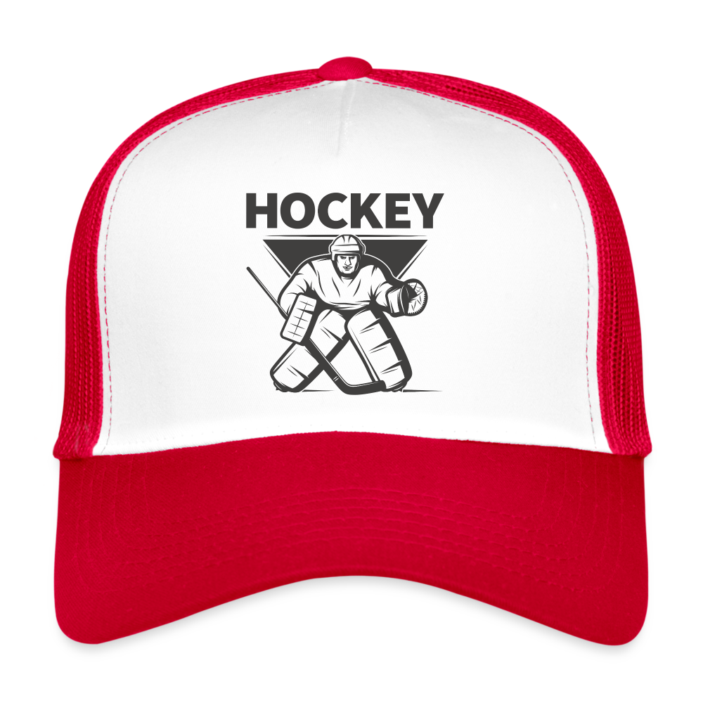 Hockey Goalie Trucker Cap - Weiß/Rot