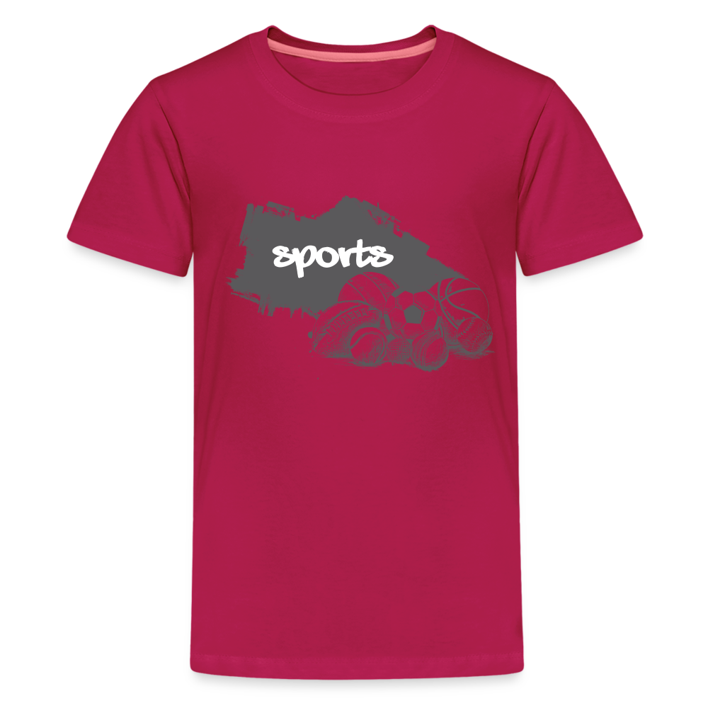 Sportarten Teenager Premium T-Shirt - dunkles Pink