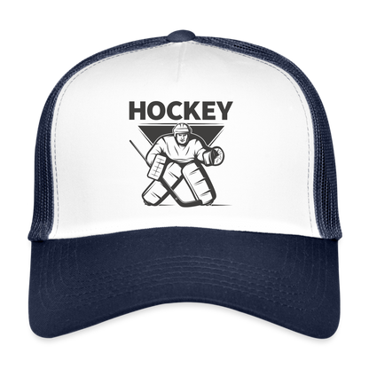 Hockey Goalie Trucker Cap - Weiß/Navy