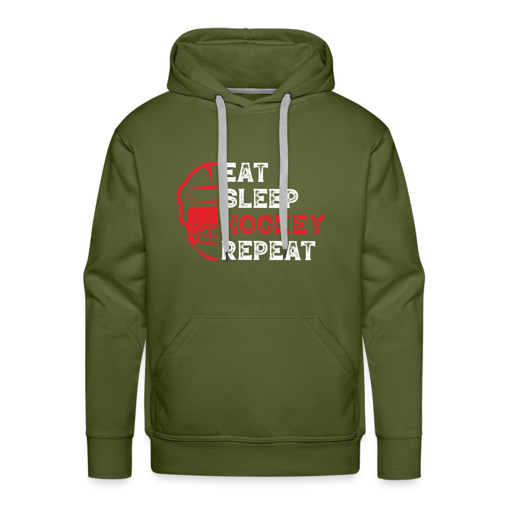 Männer Hoodie EAT, SLEEP, HOCKEY, REPEAT - Olivgrün