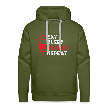 Männer Hoodie EAT, SLEEP, HOCKEY, REPEAT - Olivgrün