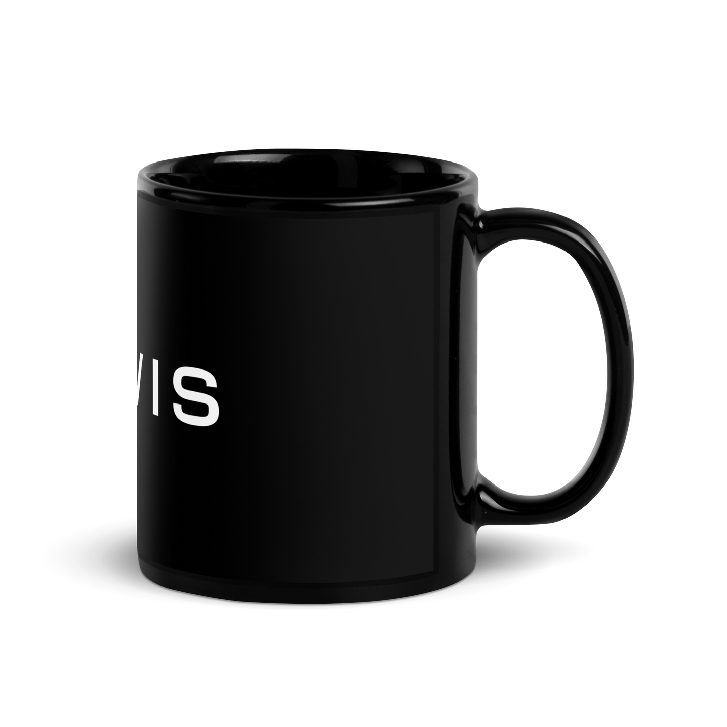 DAWIS Schwarze glänzende Tasse