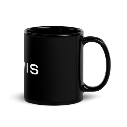 DAWIS Schwarze glänzende Tasse